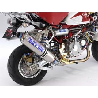 【美品】OVER マフラー　フルチタンポリッシュブルー【モンキー等4ミニ対応】 オーバーレーシング MONKEY フルチタンマフラー ポリッシュブルー OVER