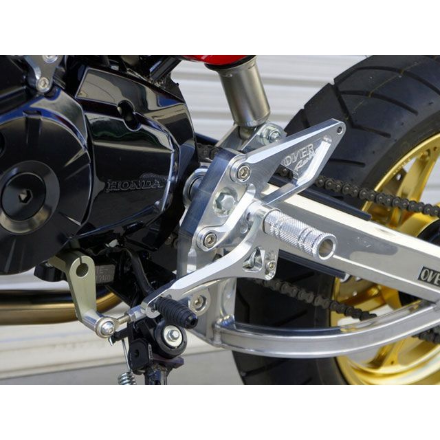 オーバーレーシング GROM バックステップ 4ポジション カラー シルバー OVER RACING_2