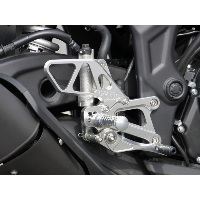 オーバーレーシング MT-25 YZF-R25 バックステップ 4ポジション カラー シルバー OVER RACING_3