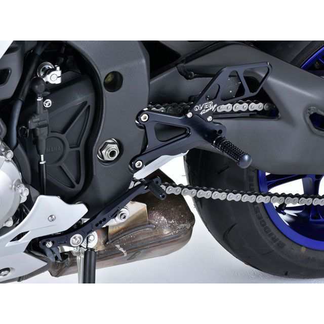 オーバーレーシング YZF-R1 バックステップ 4ポジション カラー ブラック OVER RACING バイク