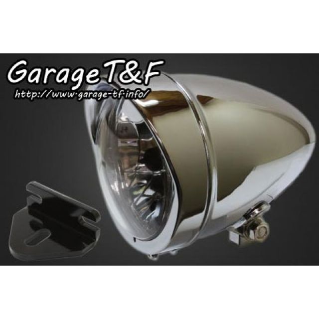 ガレージT&F 250TR 4.5インチロケットライト＆ライトステー（タイプE）キット カラー メッキ T&F