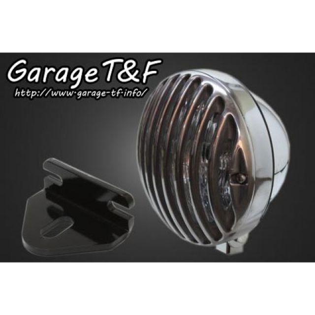 ガレージT&F 250TR 5.75インチバードゲージヘッドライト＆ライトステー（タイプE）キット ヘッドライト メッキ ゲージ ポリッシュ T&F