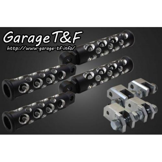 ガレージT&F ドラッグスター400/クラシック コンバットフットペグ セット内容 フロント＆リアセット カラー ブラック T&F