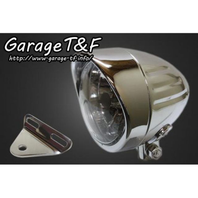 ガレージT&F ドラッグスター400 4インチプレーンライト（ショート）スリットタイプ＆ライトステー（タイプA）キット T&F