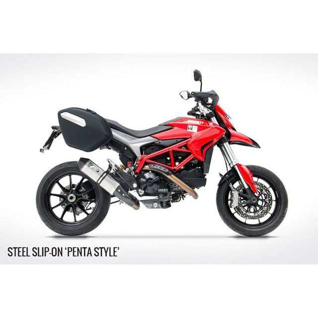 ザード HYPERMOTARD SP ステンレススチール EURO 3 HOMOLOGATED スリップオン WITH カーボン END-CAP f…