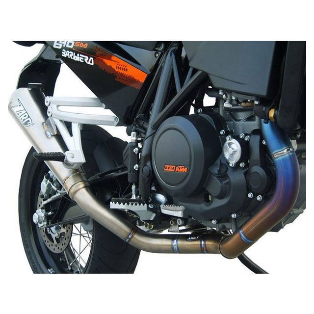 ザード 690 SM 2＞2 ステンレススチール レーシング ヘッダキット ＋ チタン レーシング スリップオン for KTM 690 SM （2…