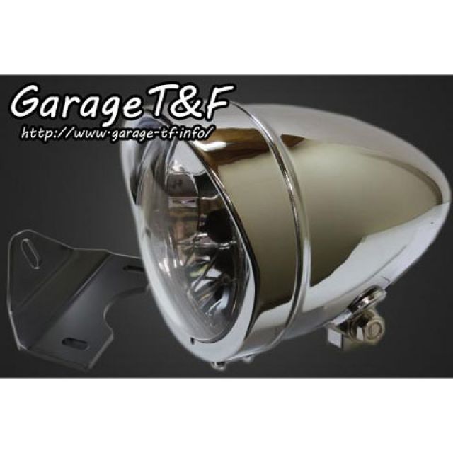 ガレージT&F 4.5インチロケットライト＆ライトステー（タイプG）キット カラー メッキ T&F