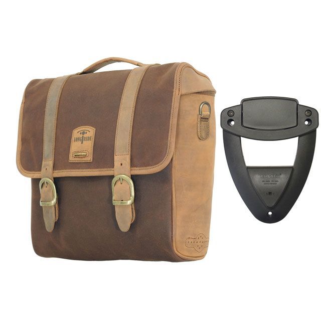 ロングライド ヘリテージ サドルバッグ CLICK-ON フラップトップ 12L（ブラウン） LONGRIDE