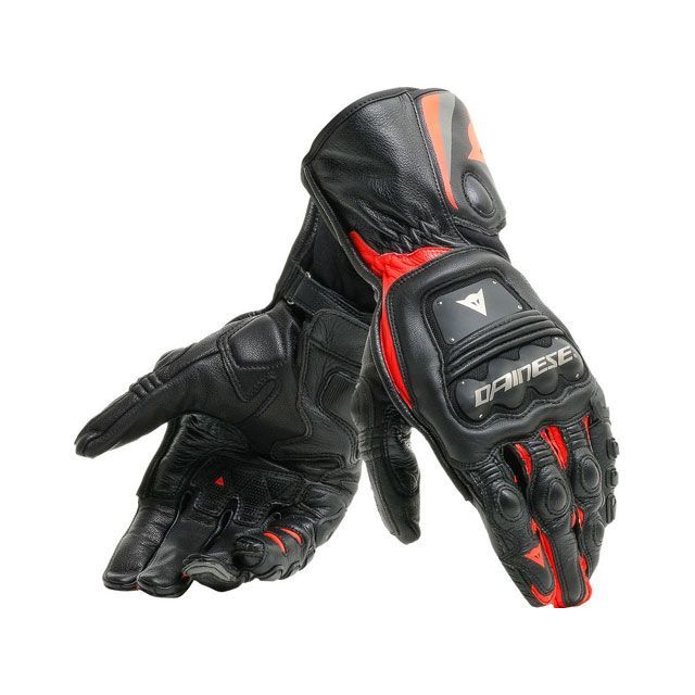 ダイネーゼ STEEL-PRO GLOVES ブラック/フルオ-レッド サイズ