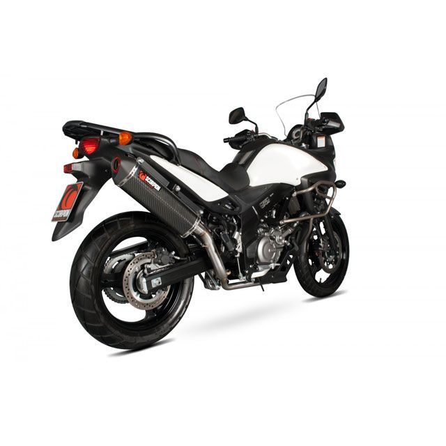 スコーピオン DL 650 V Strom Serket スリップオン Carbon Fibre Sleeve Suzuki DL 650 V St…