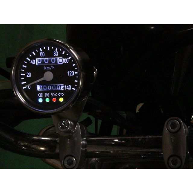 ライズコーポレーション 汎用 バイク用 140km/h 機械式 LED スピードメーター 60パイ カラー ブラック RISE CORPORATIO…