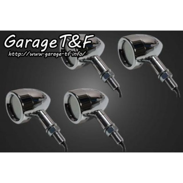 ガレージT&F 汎用 ムーンウィンカー ミラーレンズキット ウィンカー メッキ ステー ステーF T&F バイクの通販は