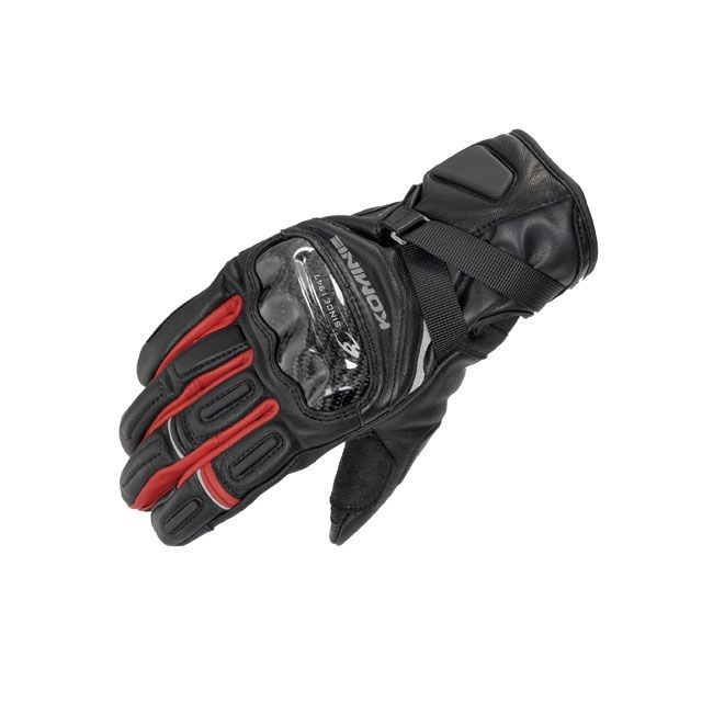 コミネ 2020-2021秋冬モデル GK-844 プロテクトウインドプルーフレザーグローブHG（ブラック/レッド） サイズ XS KOMINE バ…の通販は 8,291円