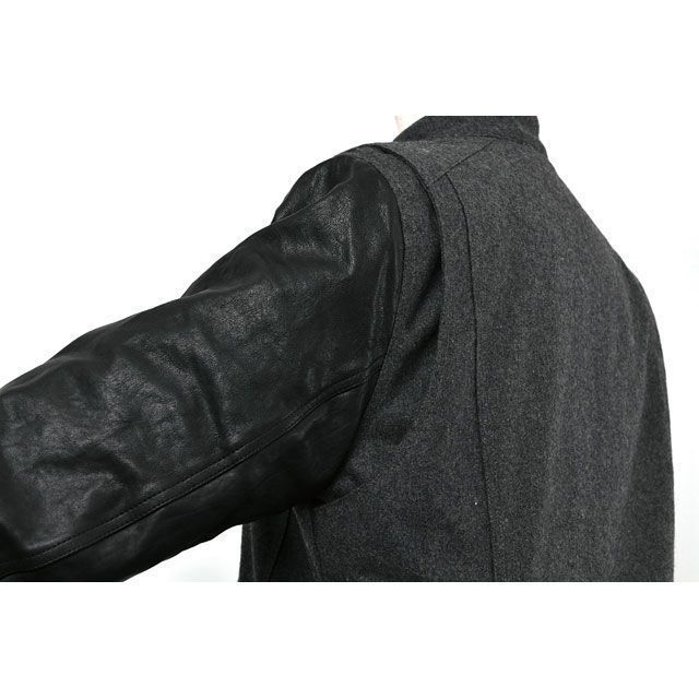 ロッソスタイルラボ 2020-2021秋冬モデル ROJ-978 メルトンレザースリーブジャケット（チャコール） サイズ S RossoStyleL…の通販は