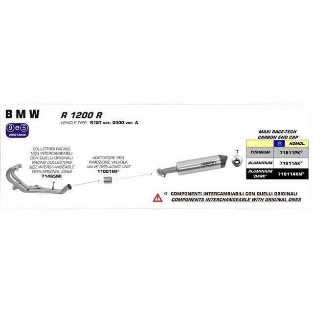 アロー BMW S 1000 RR 15 HOMOLOGATED ALUMINIUM RACE-TECH SILENCER WITH CARBON …