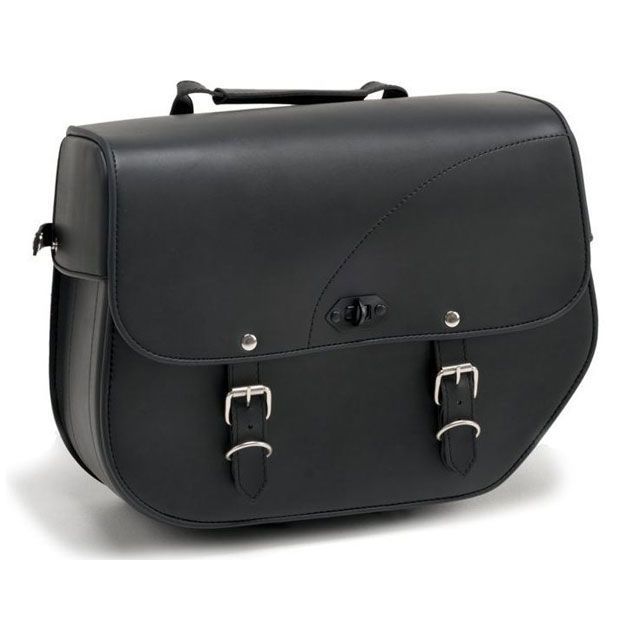 カスタムアクセス Sant Louis Left Leather Saddlebag With Metal Base Black ｜ AP0012N…