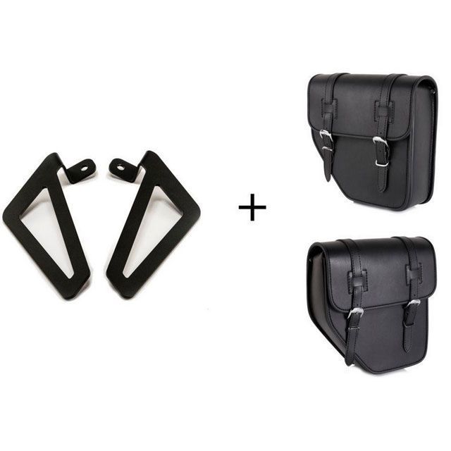 カスタムアクセス Ibiza Pair Of Saddlebags ＋ Universal Support Black ｜ API002N Cust…