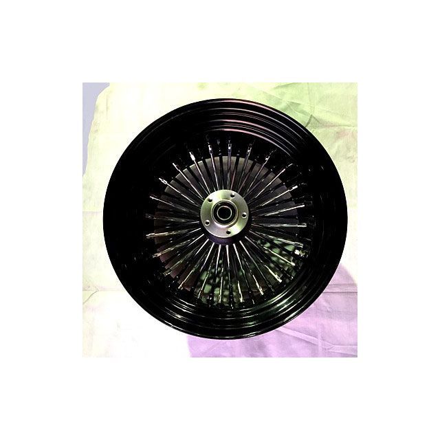 部品屋K&W 汎用 KING SPOKE ホイール ブラック/クローム 18×8.5J K&W バイクの通販は