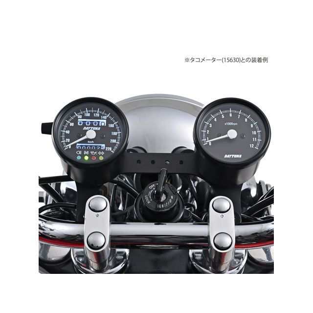 機械式スピードメーター Φ60 ホワイトLED照明 140km/h ブラック