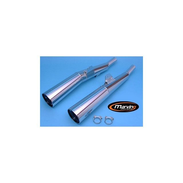 マービング XS 400 デュアルマフラー Master クロム - EU公道走行認可 for Yamaha XS 400 82 Marving