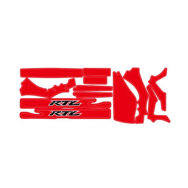 【メーカー直送】力造 HRC RTL250F/260F フレームデカールKIT/プロテクションシール付 カラー レッド power-craf