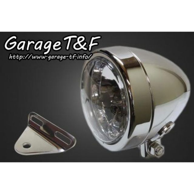 ガレージT&F ビラーゴ250 4インチスリムライト（ショート）プレーンタイプ＆ライトステー（タイプA）キット T&F