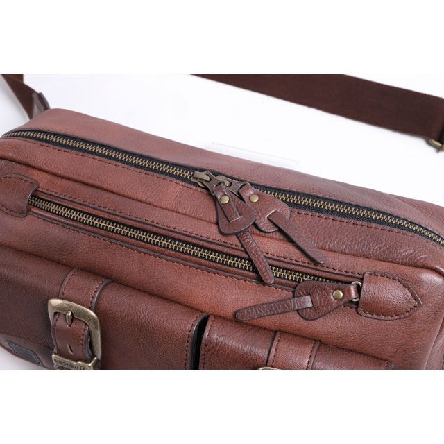 DEGNER 本革 ボディバッグ ブラウン デグナー W-114 レザーボディバッグ（ブラウン） DEGNER バイク