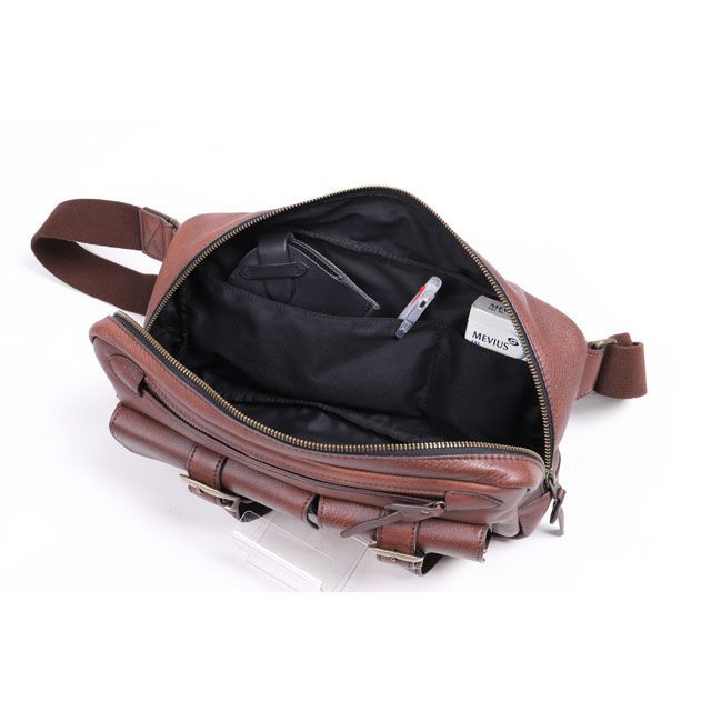 DEGNER 本革 ボディバッグ ブラウン デグナー W-114 レザーボディバッグ（ブラウン） DEGNER バイク