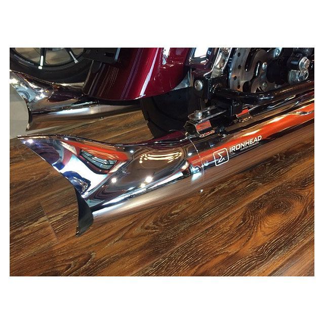 アイアンヘッド IRONHEAD製 HC2シリーズサイレンサー用 HC2シリーズ用 マフラーエンドキャップ フィッシュテール メッキ IRONHEAD_1