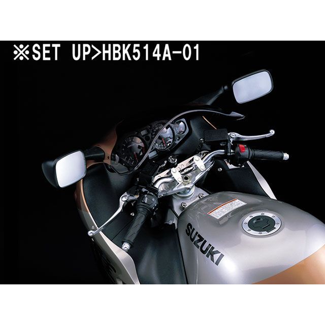 ハリケーン GSX1300Rハヤブサ バーハンドルキット カラー ALLブラック タイプ フルステンレスブラックホース HURRICANE_2