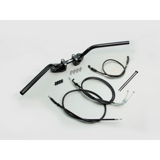 ハリケーン Ninja250 ABSなし ヨーロピアン1型 バーハンドルキット（フルステンレスブレーキホース） カラー ALLブラック HURRIC…