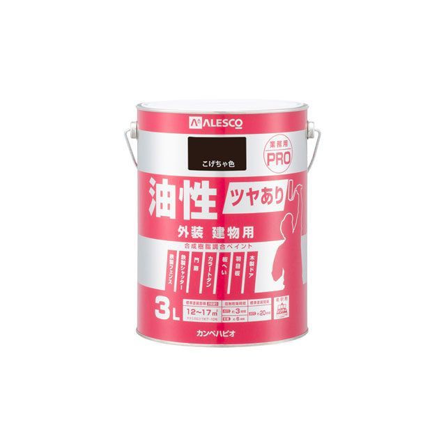 カンペハピオ 油性ツヤあり建物用PRO こげちゃ 3L Kanpe Hapio 日用品の通販は