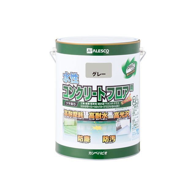 カンペハピオ 水性コンクリートフロア用 グレー 3.4L Kanpe Hapio 日用品の通販は