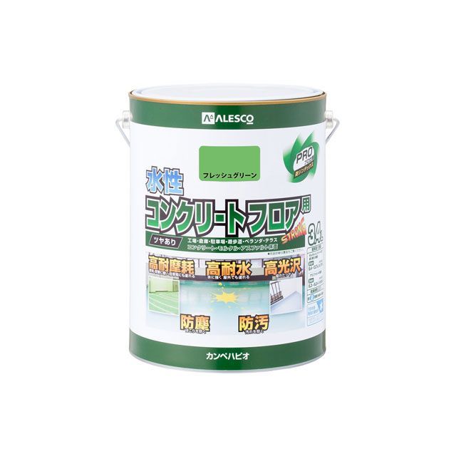 カンペハピオ 水性コンクリートフロア用 フレッシュグリーン 3.4L Kanpe Hapio 日用品の通販は