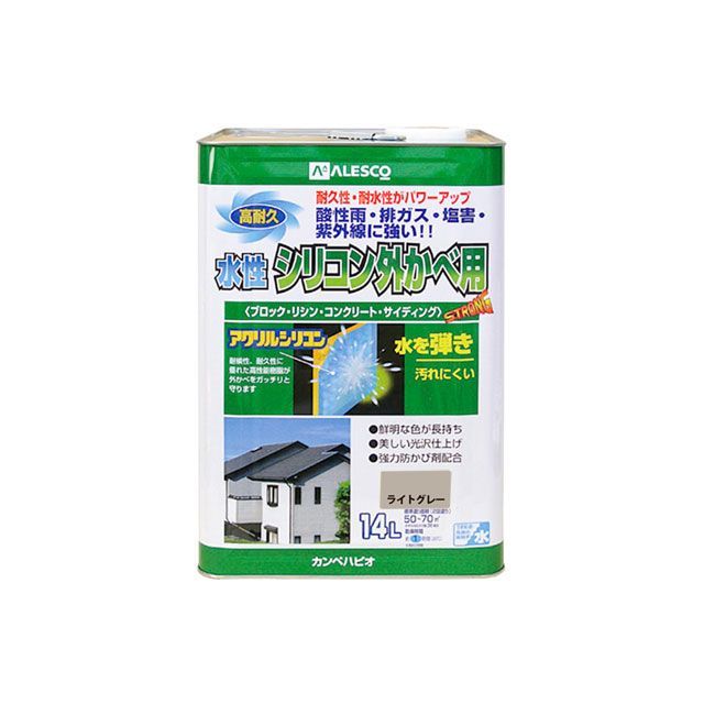 カンペハピオ 水性シリコン外壁用 ライトグレー 14L Kanpe Hapio
