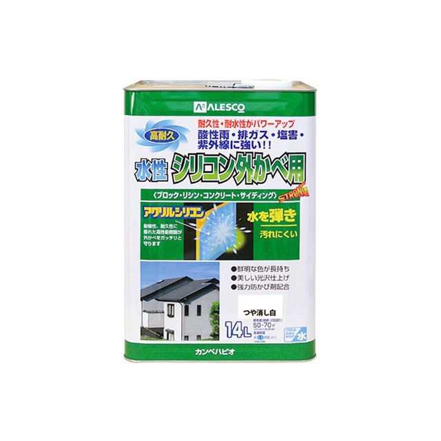 カンペハピオ 水性シリコン外壁用 つや消し白 14L Kanpe Hapio 日用品の通販は