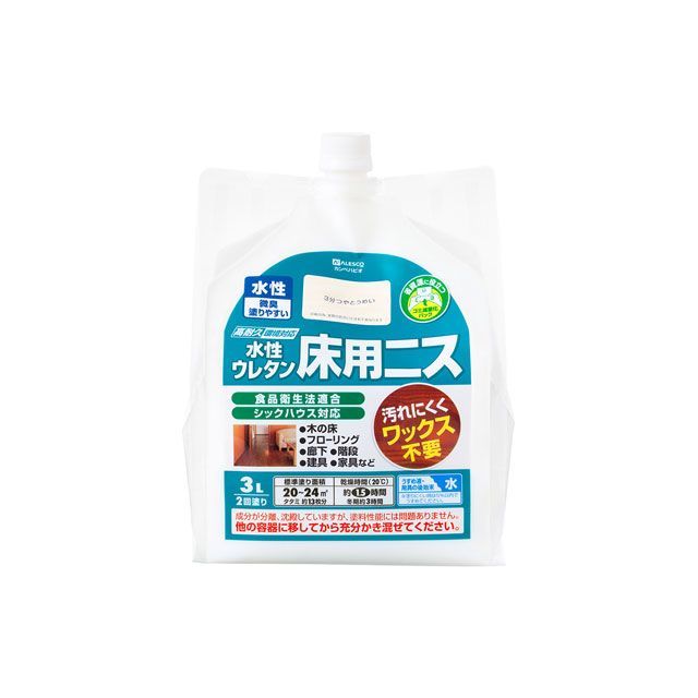 カンペハピオ 水性ウレタン床用ニス 3分つや透明 3L Kanpe Hapio