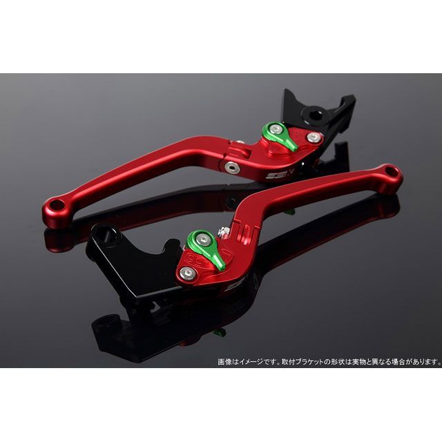 SPEEDRA スクランブラーカフェレーサー アジャストレバー スタンダード可倒式（レバー本体カラー：マットレッド） アジャスターカラー マットグリ…