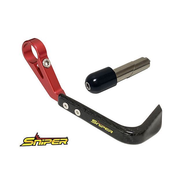 スナイパー 汎用 カーボンブレーキレバーガード 赤 汎用15-17mm SNIPER
