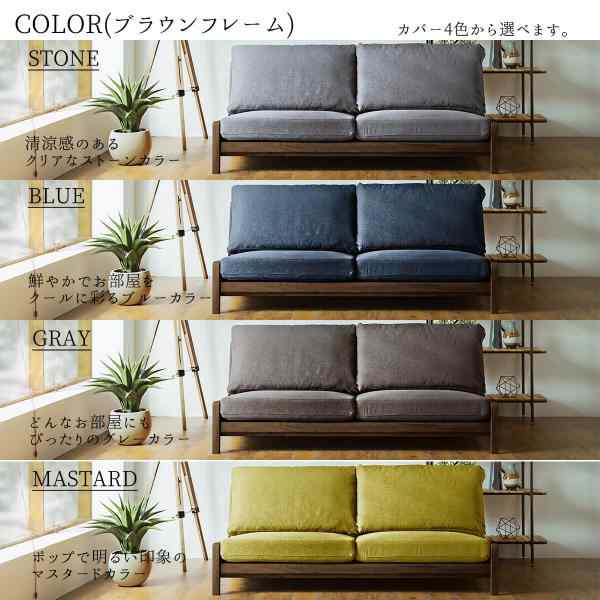 Amazon｜RASIK ソファー 3人掛け ファブリック 肘付き 天然木