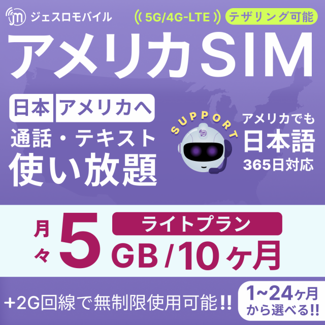 アメリカSIMカード 30日間 ライトデータプラン 500MB高速データ通信 通話し放題 ハワイ含む プリペイドSIM T-mobile回線