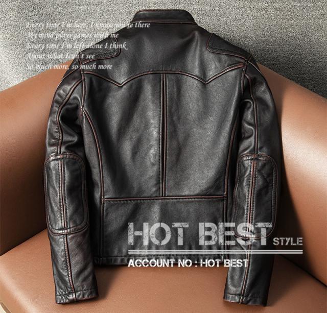 上質 メンズ レザー ジャケット ヴィンテージ加工 ホースハイド 50年代