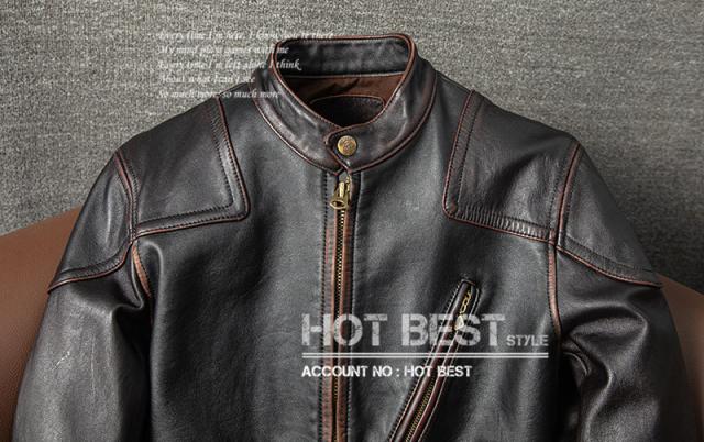 上質 メンズ レザー ジャケット ヴィンテージ加工 ホースハイド 50年代