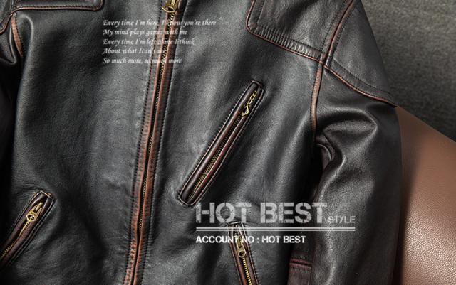 上質 メンズ レザー ジャケット ヴィンテージ加工 ホースハイド 50年代