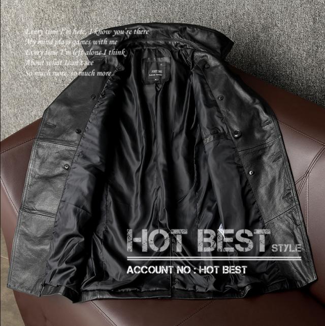 上質 メンズ レザー ジャケット 牛革 カウハイド ダブルコート 腰