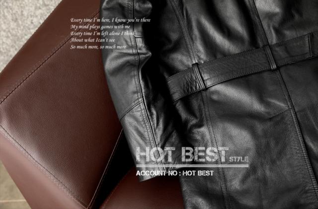 上質 メンズ レザー ジャケット 牛革 カウハイド ダブルコート 腰