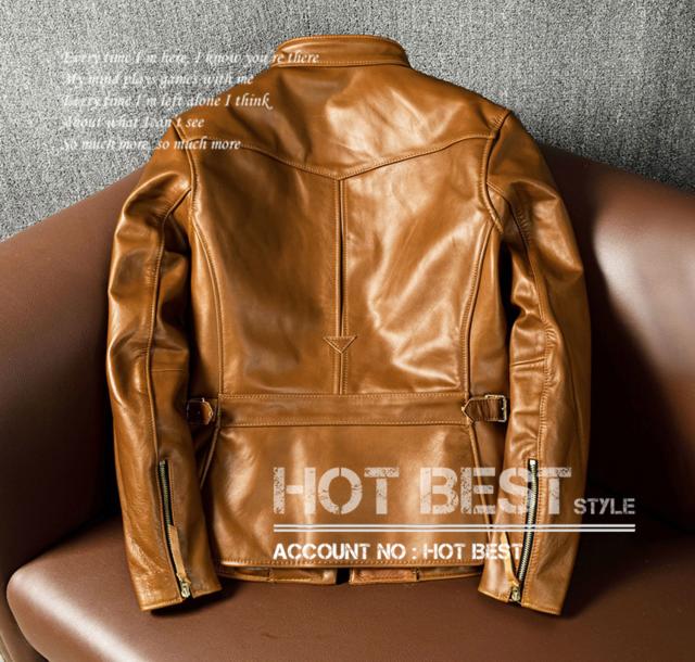 上質 メンズ レザー ジャケット 牛革 カウハイド レア色 アウトロー