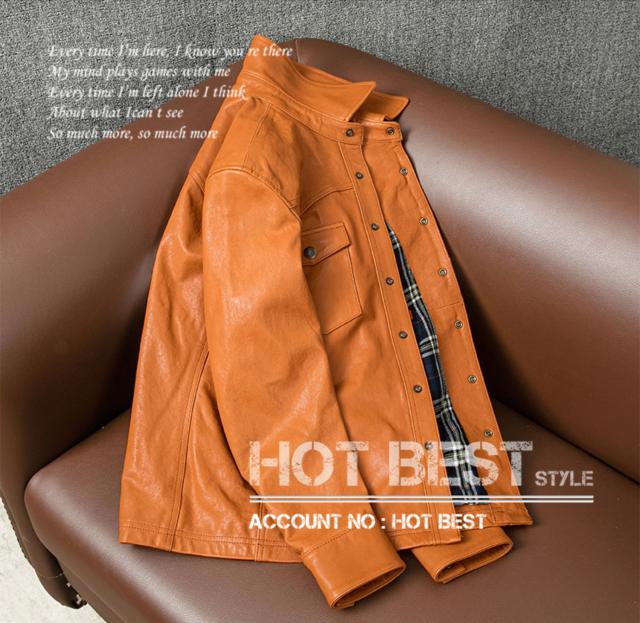 上質革ジャン メンズ 羊革 シープスキン 植物鞣し革 ミニマムスタイル