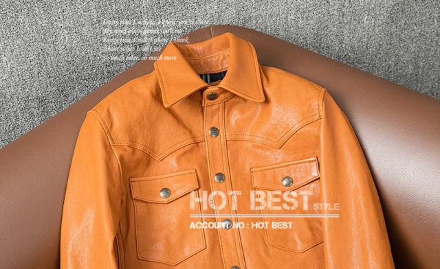 上質革ジャン メンズ　羊革　シープスキン 植物鞣し革 　ミニマムスタイル シングルライダース　シャツタイプ 上質革ジャン メンズ 羊革 シープスキン 植物鞣し革 ミニマムスタイル