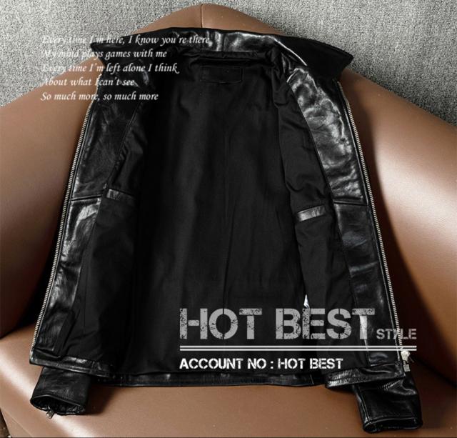 上質革ジャン メンズ　1.2mm 茶芯ホースハイド 30年代　トラッカースタイル シングルライダース レザージャケット ブラック　馬革